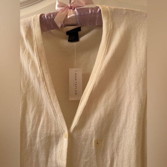 NWT Ann Taylor Factory Ruffled Cuffs And Hem Cardigan Size Large - Picture 3 of 9